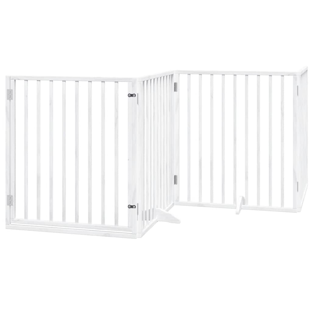 Vidaxx barrière pour chien pliable avec porte 12 panneaux 960cm bois de peuplier blanc