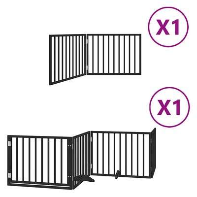 Vidaxx barrière pour chien pliable 6 panneaux 480 cm bois de peuplier noir