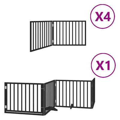 Vidaxx barrière pour chien pliable 12 panneaux 960 cm bois de peuplier noir