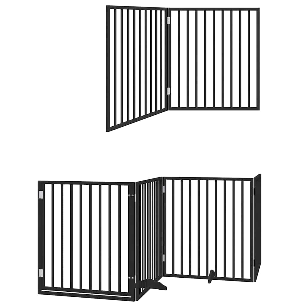 Vidaxx barrière pour chien pliable 6 panneaux 480 cm bois de peuplier noir