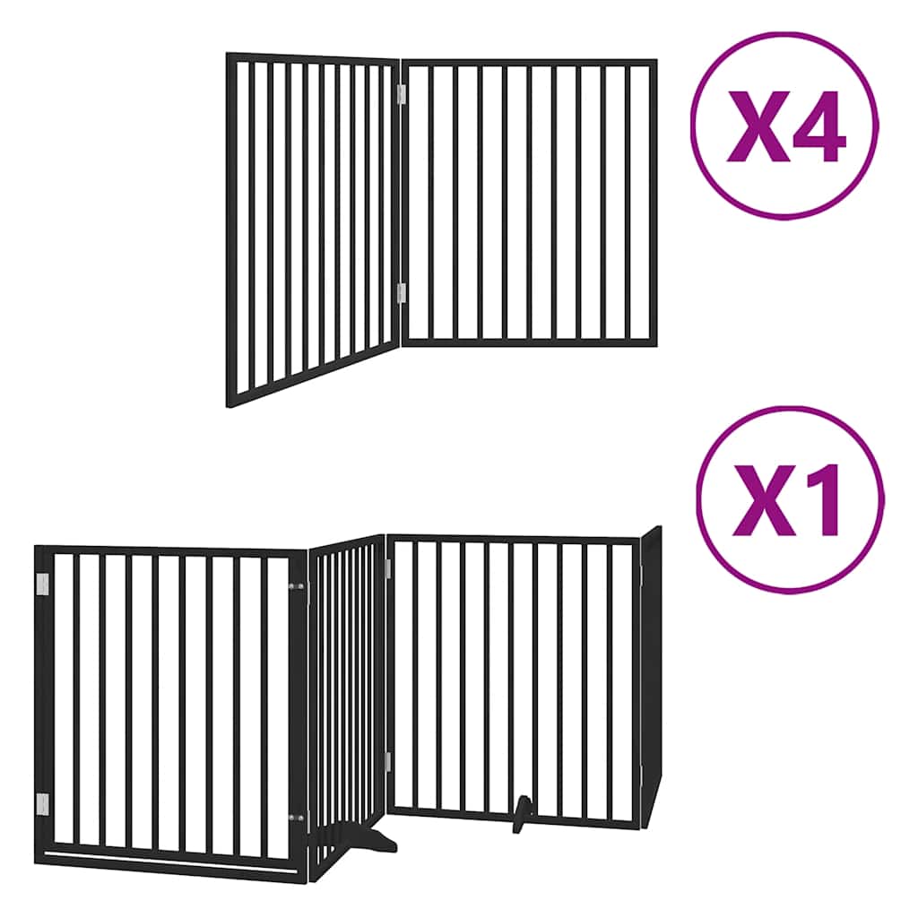 Vidaxx barrière pour chien pliable 12 panneaux 960 cm bois de peuplier noir