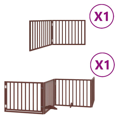 Vidaxl barrière pour chien pliable 6 panneaux 480 cm bois de peuplier marron