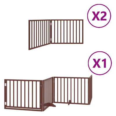 Vidaxx barrière pour chien pliable 8 panneaux 640 cm bois de peuplier marron