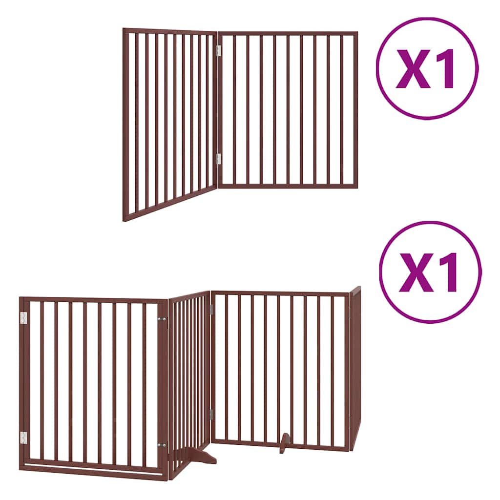 Vidaxl barrière pour chien pliable 6 panneaux 480 cm bois de peuplier marron