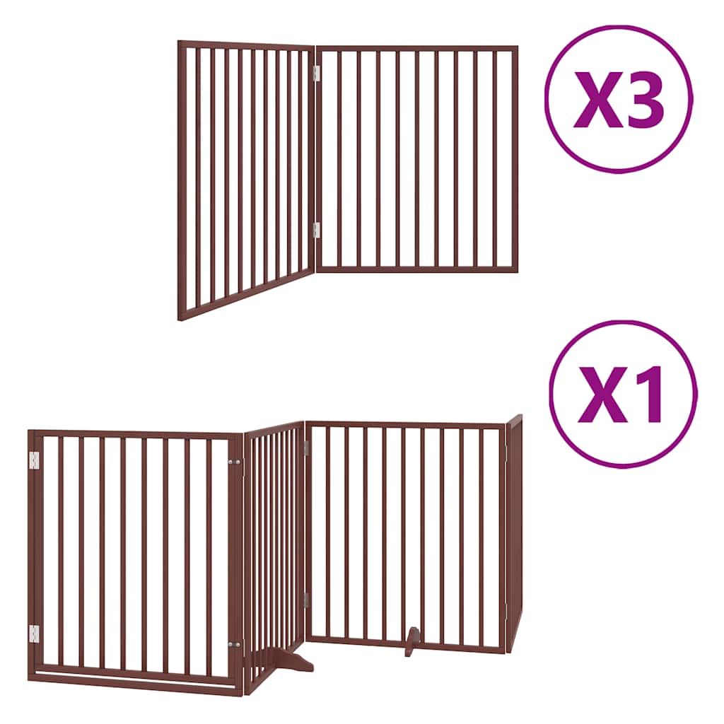 Vidaxl barrière pour chien pliable 10 panneaux 800 cm bois de peuplier marron