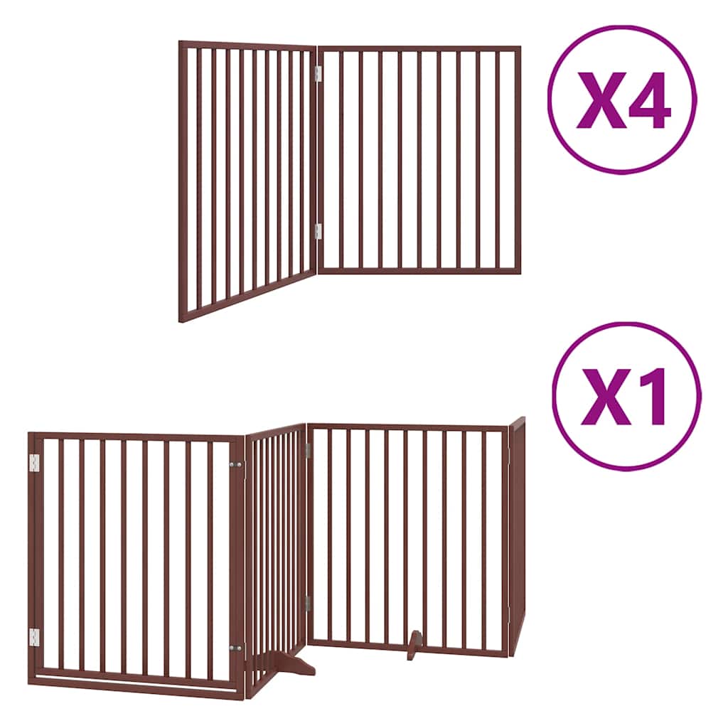 Vidaxl barrière pour chien pliable 12 panneaux 960 cm bois de peuplier marron