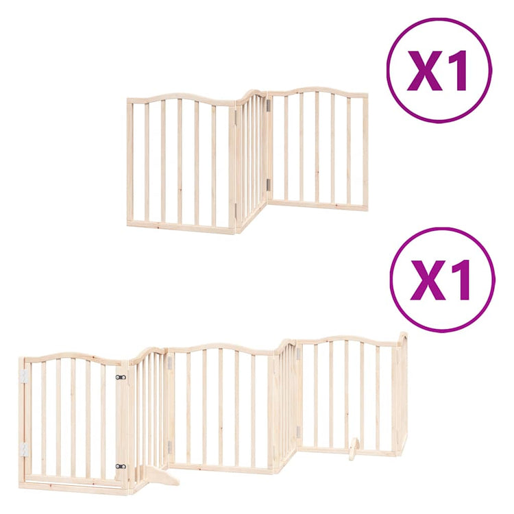 Vidaxx barrière pour chien pliable avec porte 9 panneaux 450 cm bois de peuplier