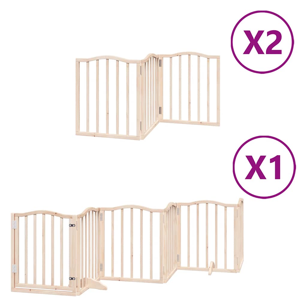 Vidaxx barrière pour chien pliable avec porte 12 panneaux 600 cm bois de peuplier
