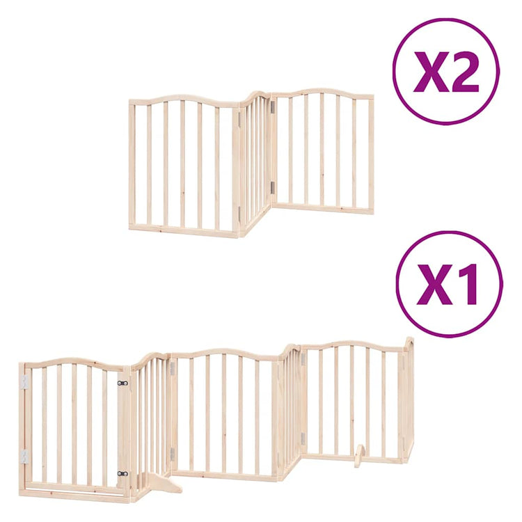 Vidaxx barrière pour chien pliable avec porte 12 panneaux 600 cm bois de peuplier
