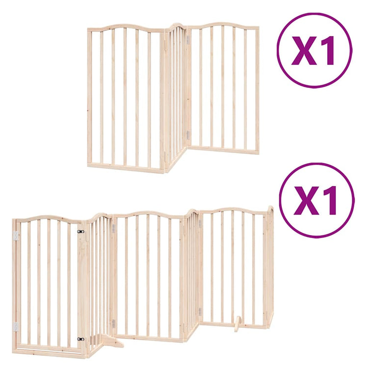 Vidaxx barrière pour chien pliable avec porte 9 panneaux 450 cm bois de peuplier