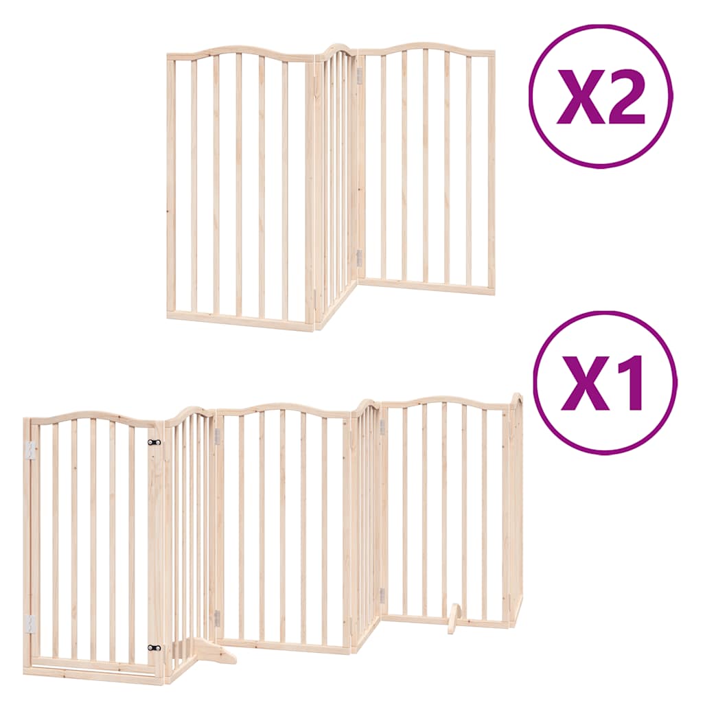 Vidaxx barrière pour chien pliable avec porte 12 panneaux 600 cm bois de peuplier