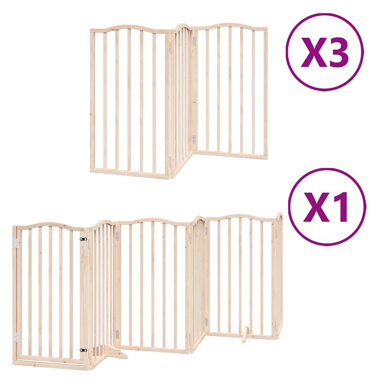 Vidaxx barrière pour chien pliable avec porte 15 panneaux 750 cm bois de peuplier