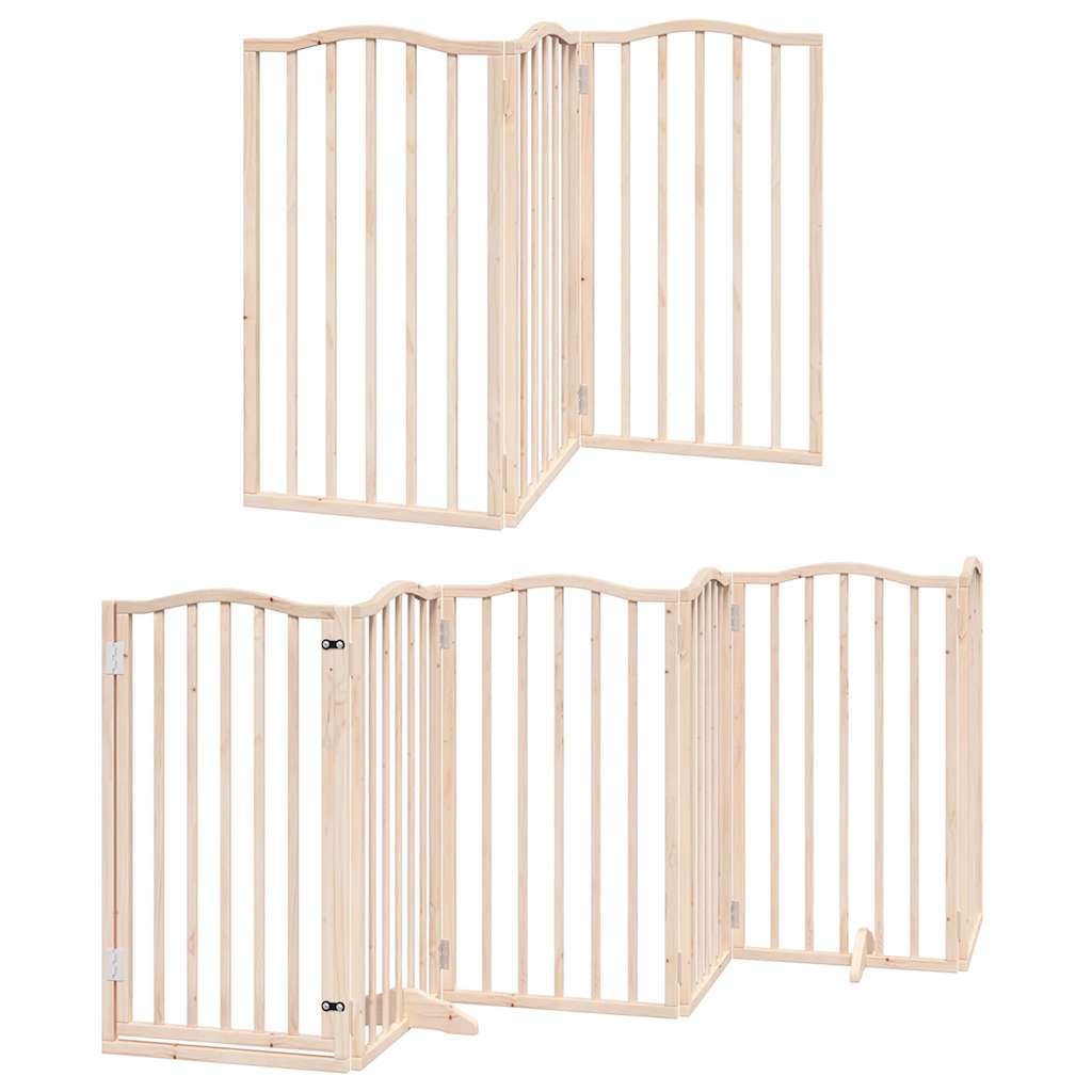 Vidaxx barrière pour chien pliable avec porte 15 panneaux 750 cm bois de peuplier