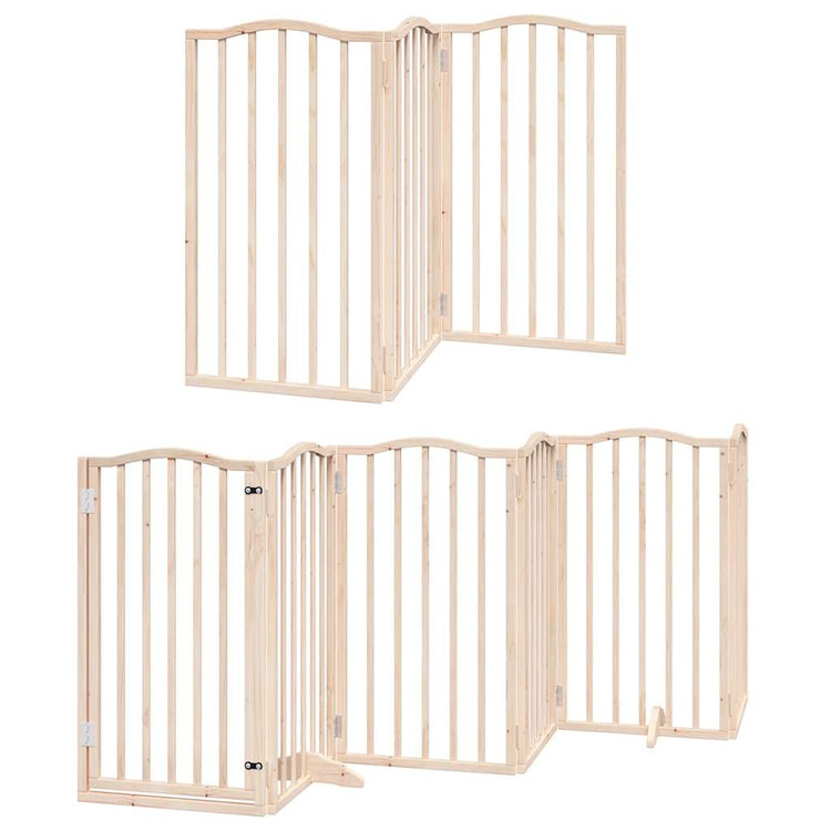 Vidaxx barrière pour chien pliable avec porte 15 panneaux 750 cm bois de peuplier