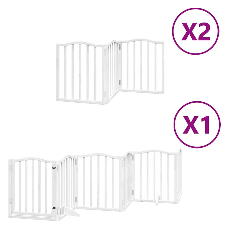 Vidaxx barrière pour chien pliable avec porte 12 panneaux 600cm bois de peuplier blanc