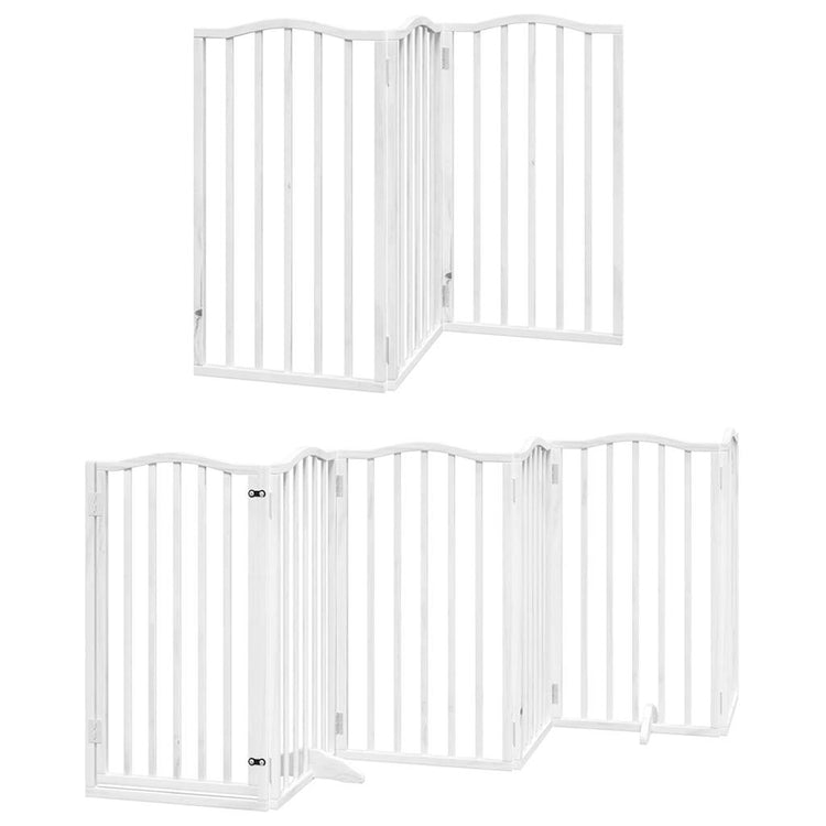Vidaxx barrière pour chien pliable avec porte 12 panneaux 600cm bois de peuplier blanc