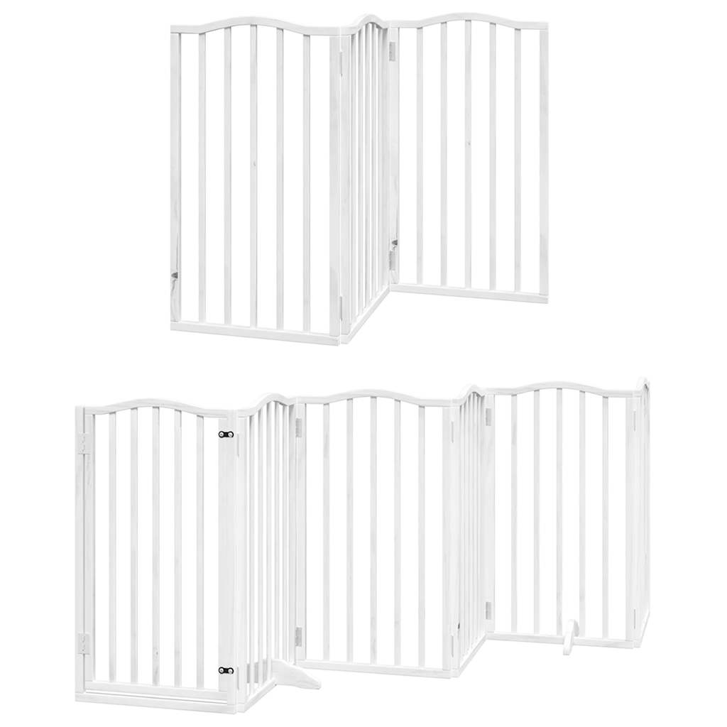 Vidaxx barrière pour chien pliable avec porte 15 panneaux 750cm bois de peuplier blanc