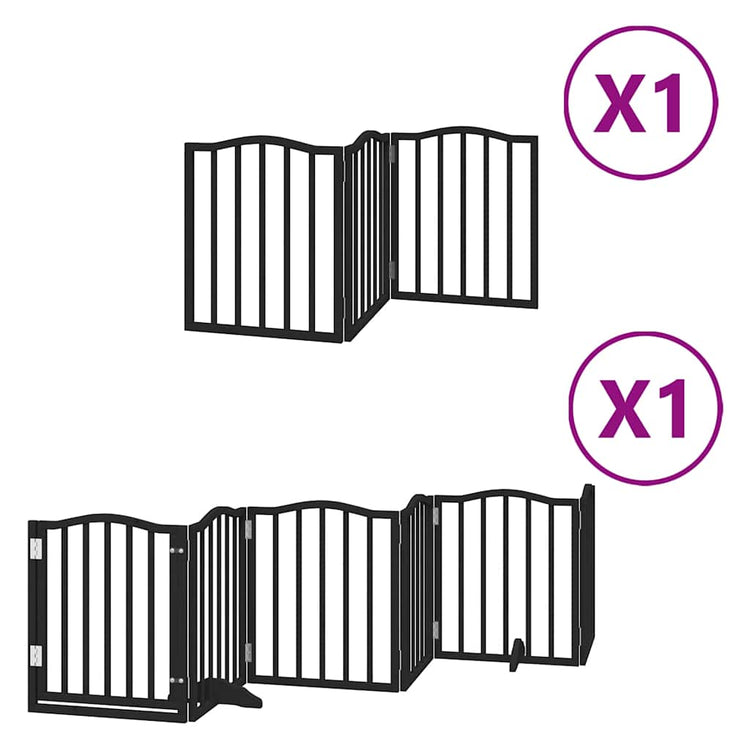 Vidaxx barrière pour chien pliable 9 panneaux 450 cm bois de peuplier noir
