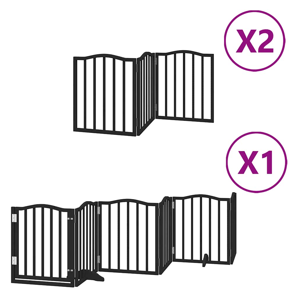 Vidaxx barrière pour chien pliable 12 panneaux 600 cm bois de peuplier noir