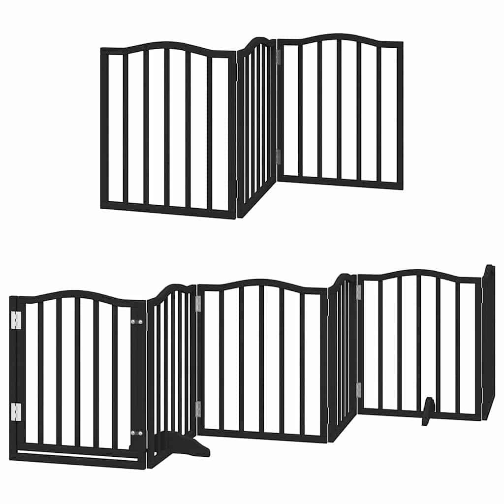 Vidaxx barrière pour chien pliable 12 panneaux 600 cm bois de peuplier noir