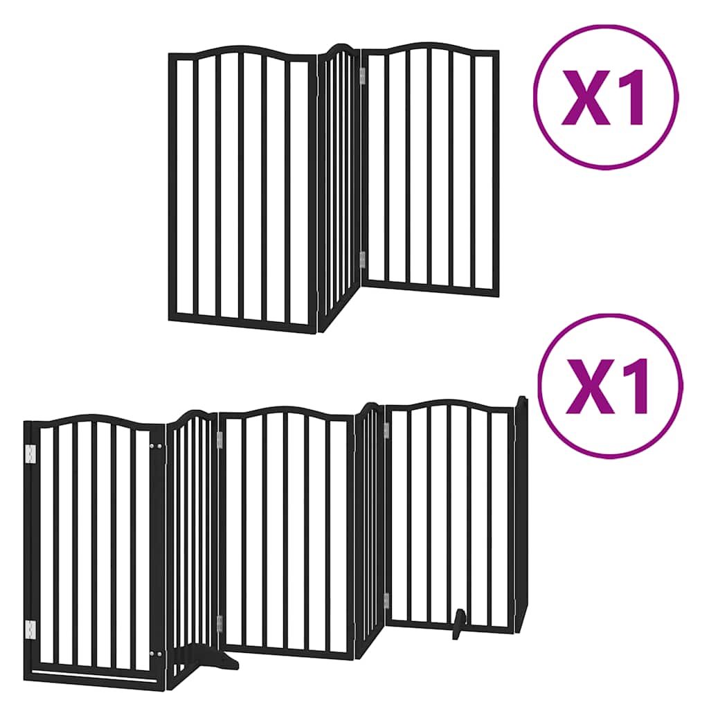 Vidaxx barrière pour chien pliable 9 panneaux 450 cm bois de peuplier noir