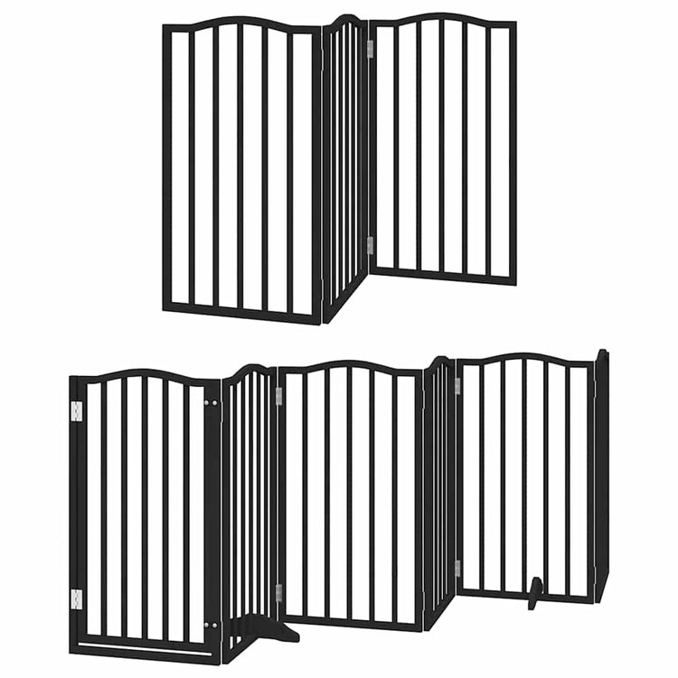 Vidaxx barrière pour chien pliable 9 panneaux 450 cm bois de peuplier noir