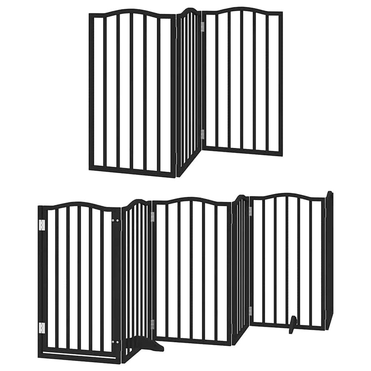 Vidaxx barrière pour chien pliable 12 panneaux 600 cm bois de peuplier noir