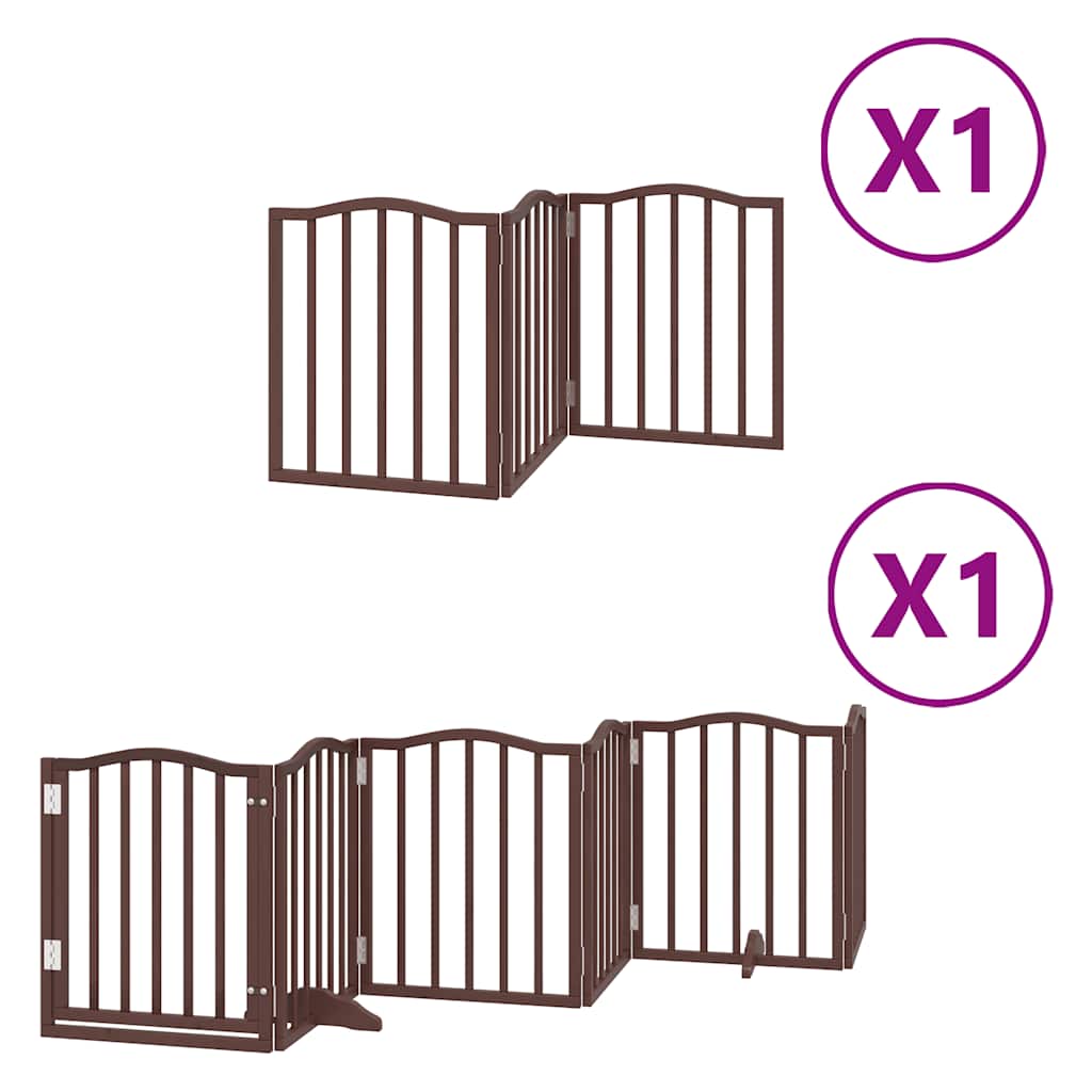 Vidaxx barrière pour chien pliable 9 panneaux 450 cm bois de peuplier marron
