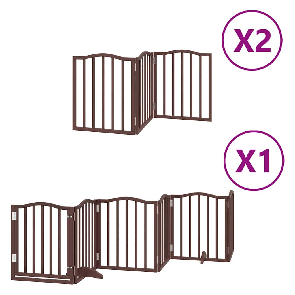 Vidaxl barrière pour chien pliable 12 panneaux 600 cm bois de peuplier marron