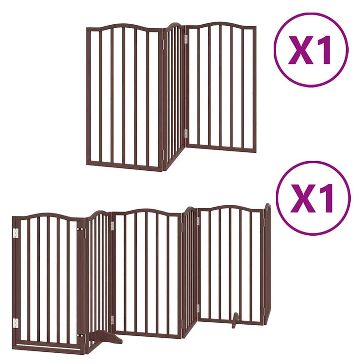 Vidaxx barrière pour chien pliable 9 panneaux 450 cm bois de peuplier marron