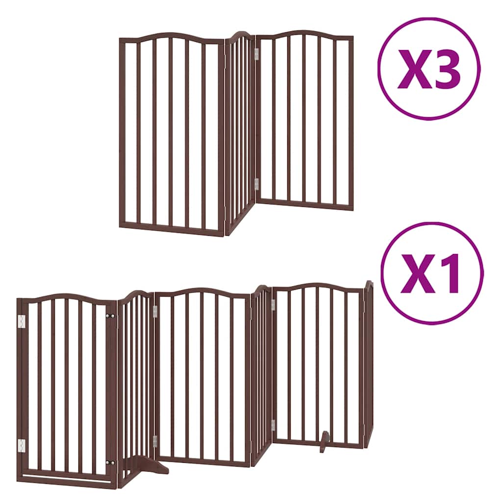 Vidaxl barrière pour chien pliable 15 panneaux 750 cm bois de peuplier marron