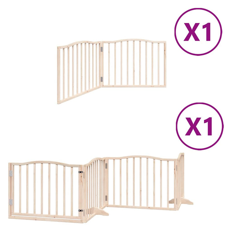Vidaxx barrière pour chien pliable avec porte 6 panneaux 480 cm bois de peuplier