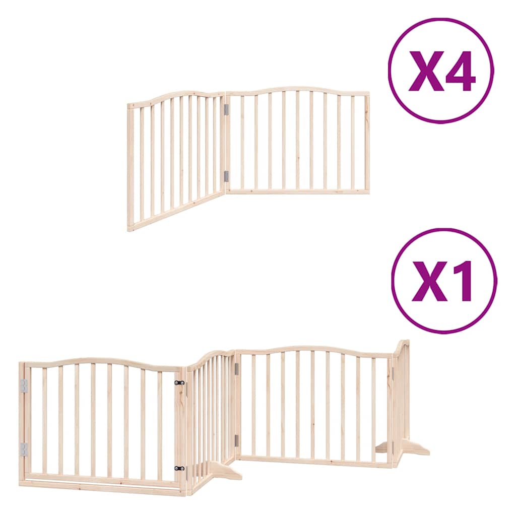 Vidaxx barrière pour chien pliable avec porte 12 panneaux 960 cm bois de peuplier