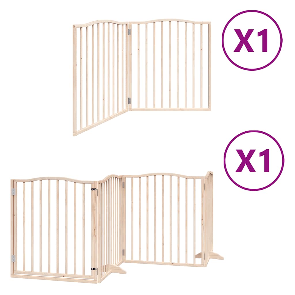 Vidaxx barrière pour chien pliable avec porte 6 panneaux 480 cm bois de peuplier