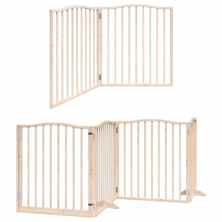 Vidaxx barrière pour chien pliable avec porte 6 panneaux 480 cm bois de peuplier