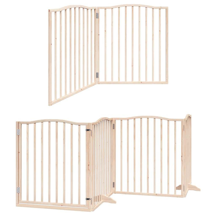 Vidaxx barrière pour chien pliable avec porte 8 panneaux 640 cm bois de peuplier