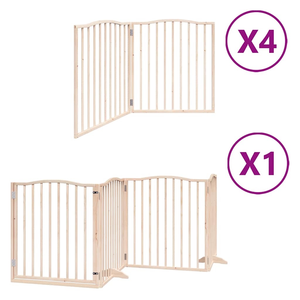 Vidaxx barrière pour chien pliable avec porte 12 panneaux 960 cm bois de peuplier