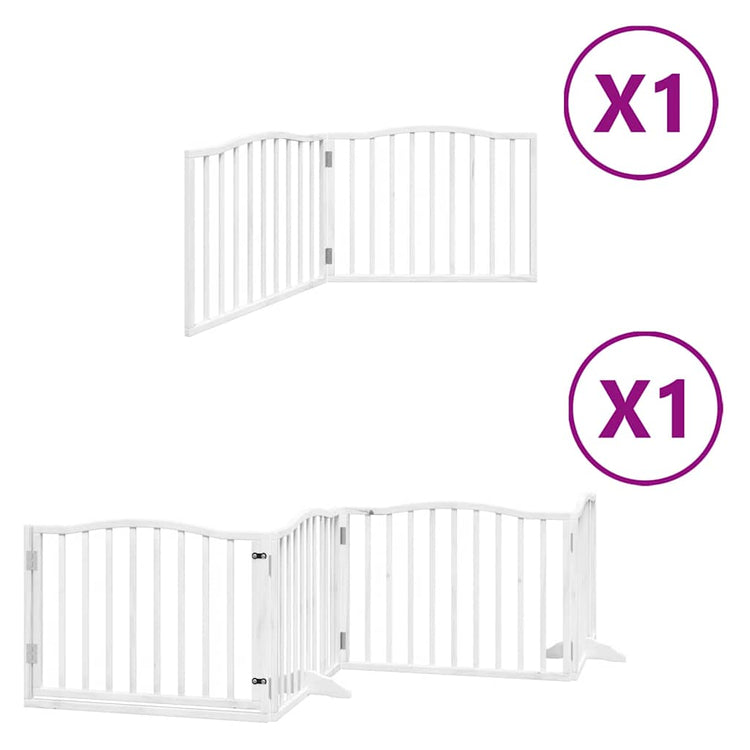 Vidaxx barrière pour chien pliable avec porte 6 panneaux 480 cm bois de peuplier blanc