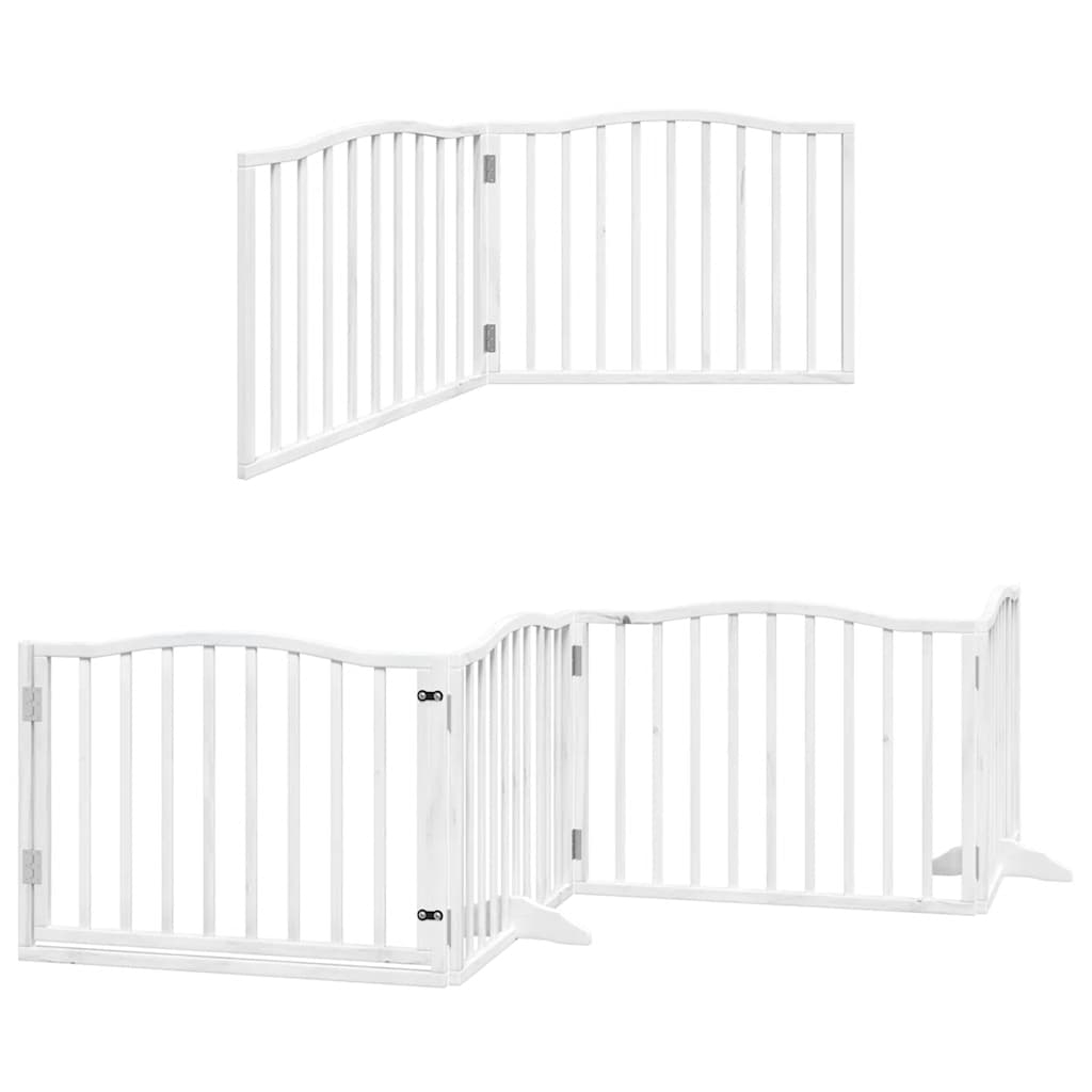 Vidaxx barrière pour chien pliable avec porte 10 panneaux 800cm bois de peuplier blanc
