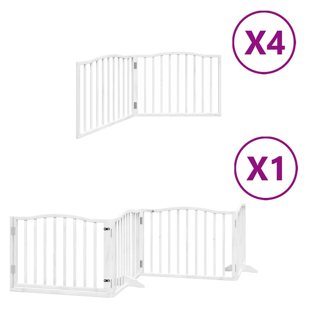 Vidaxx barrière pour chien pliable avec porte 12 panneaux 960cm bois de peuplier blanc