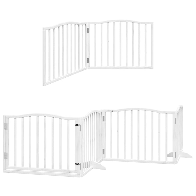 Vidaxx barrière pour chien pliable avec porte 12 panneaux 960cm bois de peuplier blanc