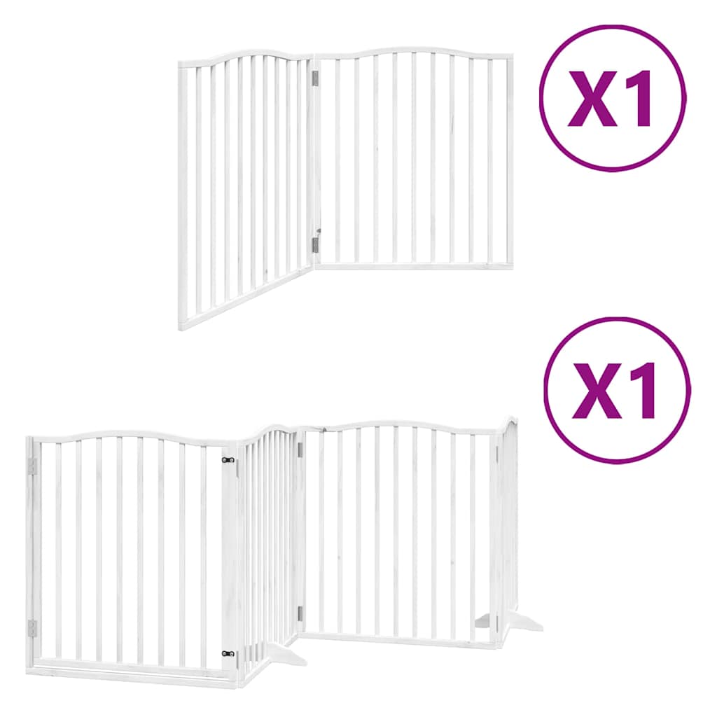 Vidaxx barrière pour chien pliable avec porte 6 panneaux 480 cm bois de peuplier blanc