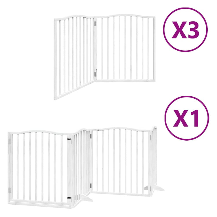 Vidaxx barrière pour chien pliable avec porte 10 panneaux 800cm bois de peuplier blanc
