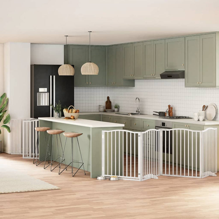 Vidaxx barrière pour chien pliable avec porte 10 panneaux 800cm bois de peuplier blanc