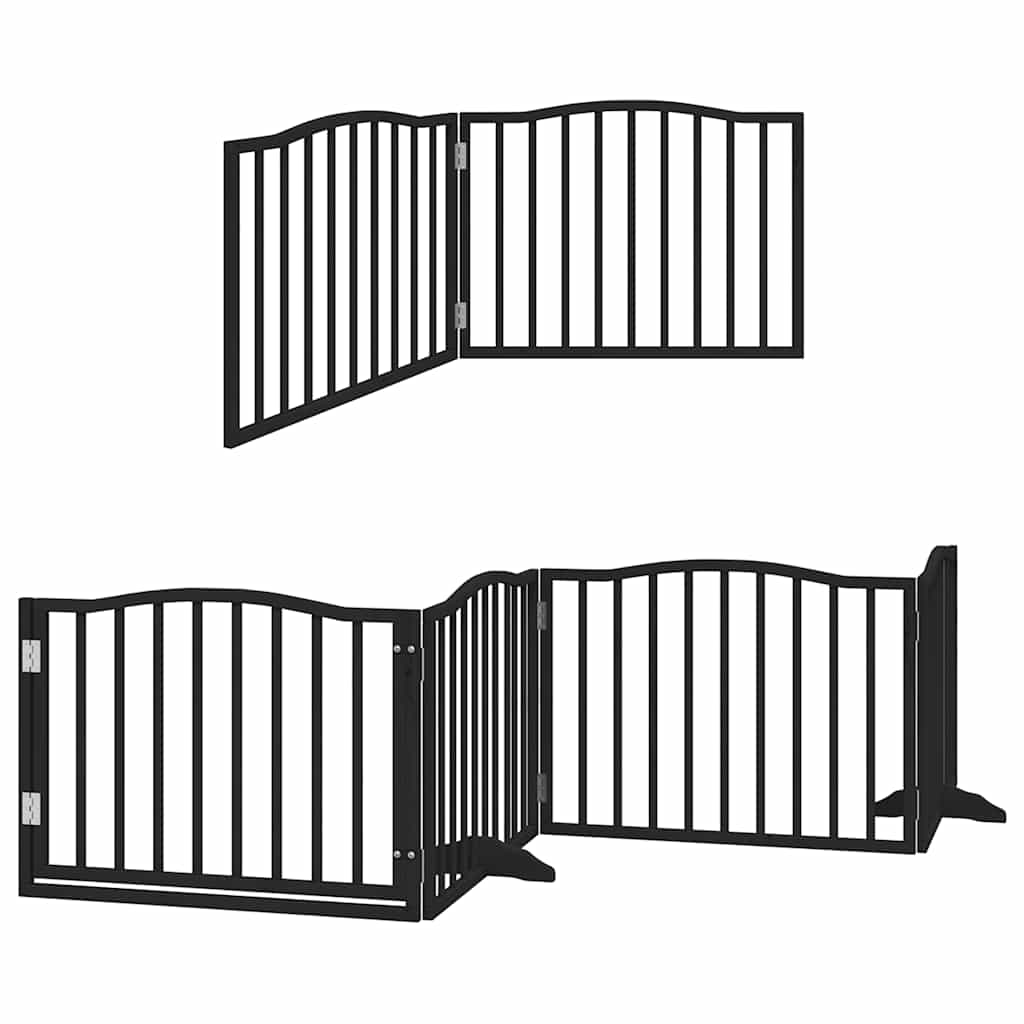 Vidaxx barrière pour chien pliable 8 panneaux 640 cm bois de peuplier noir