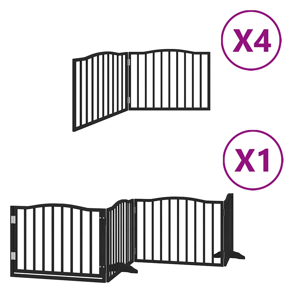 Vidaxx barrière pour chien pliable 12 panneaux 960 cm bois de peuplier noir