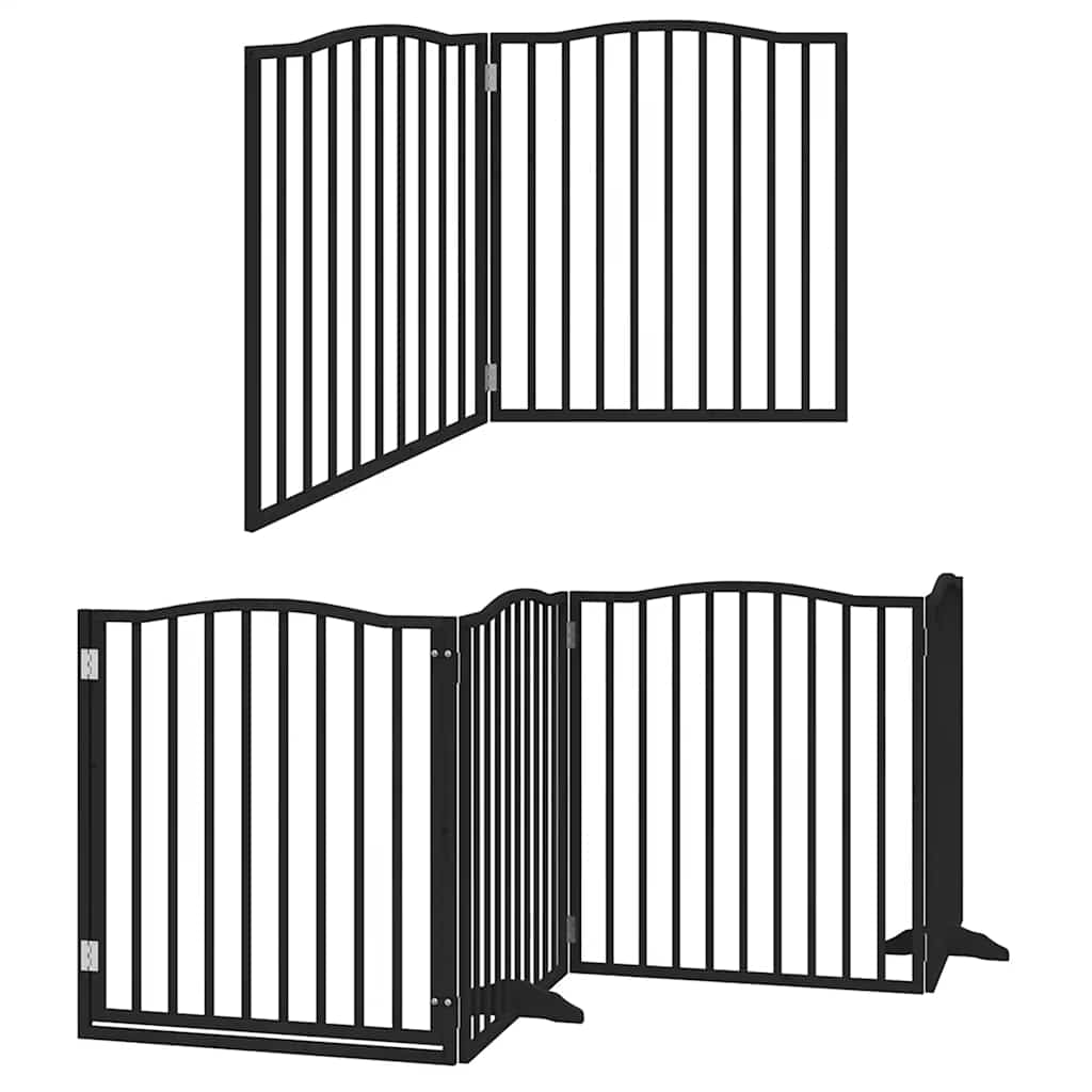 Vidaxx barrière pour chien pliable 6 panneaux 480 cm bois de peuplier noir