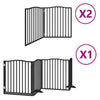 Vidaxx barrière pour chien pliable 8 panneaux 640 cm bois de peuplier noir
