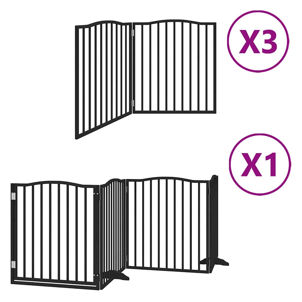 Vidaxl barrière pour chien pliable 10 panneaux 800 cm bois de peuplier noir
