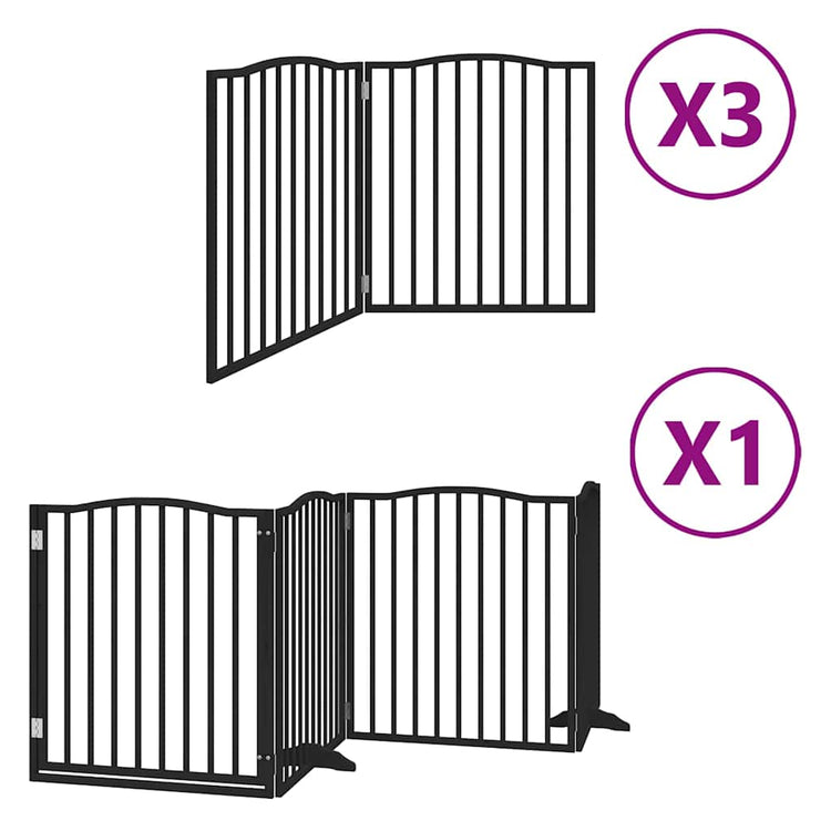 Vidaxl barrière pour chien pliable 10 panneaux 800 cm bois de peuplier noir
